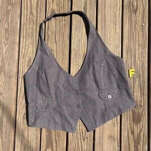 ✿ Route 66 Plaid Halter Vest – Size 1X